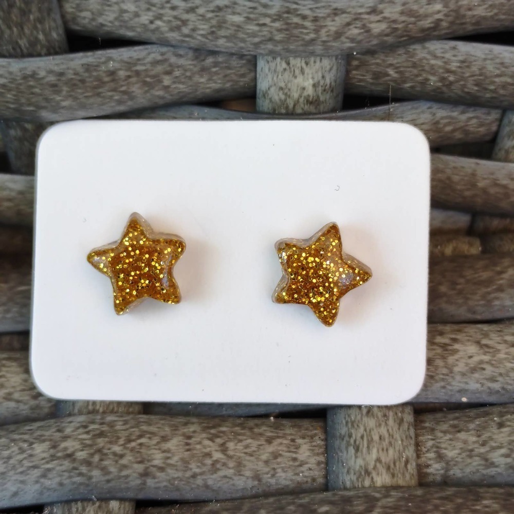 5/$25 Glitter Gold Star Flower Earrings HOLIDAY EARRINGS SALE REDUCED SHIPPING!